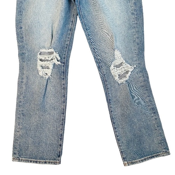 Good American Good Boy Curvy Distressed Knee Jean Size 2 / 26 New - Picture 7 of 9